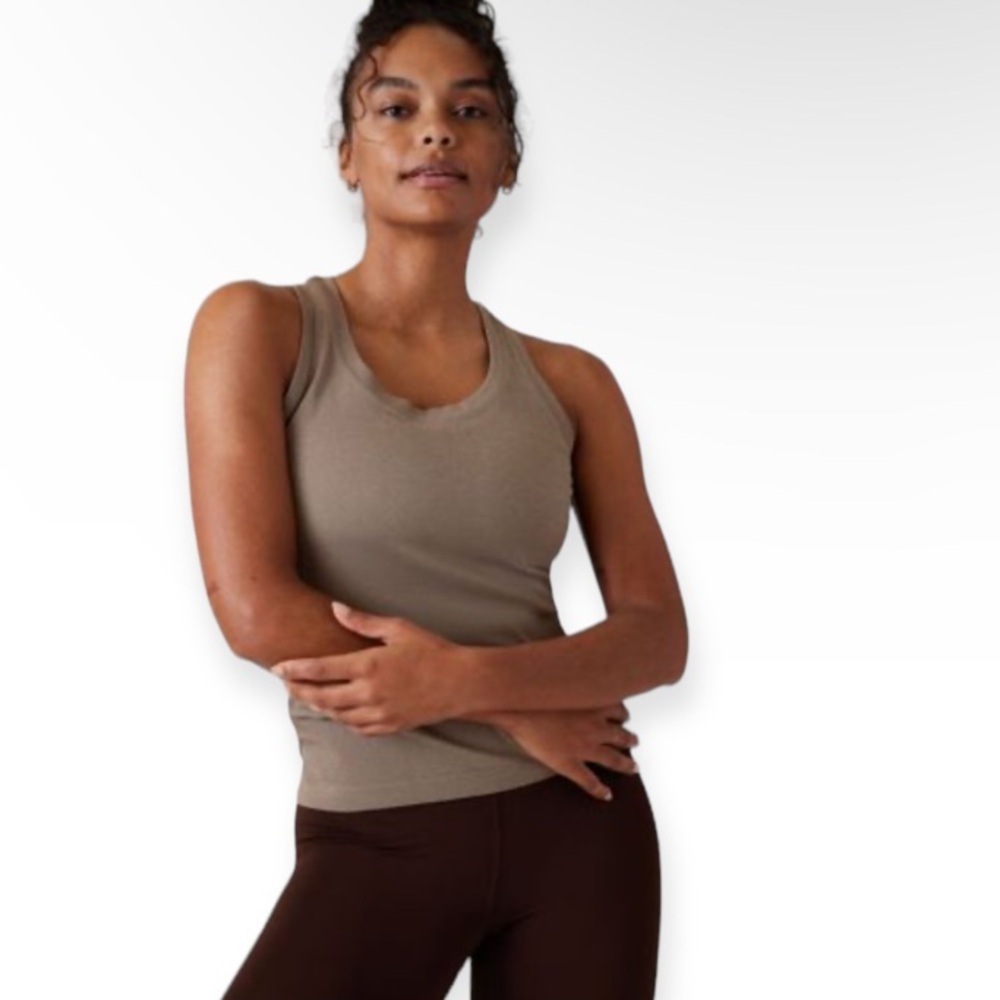 Athleta Momentum Seamless Brown Sports Bra Tank Top Bra Size 34D